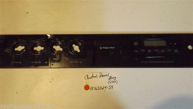 MAGIC CHEF STOVE 4876S024-59 Control Panel Assy (glass) USED MAGIC CHEF STOVE 4876S024-59 Control Panel Assy (glass) USED